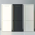 Three Modern Refrigerators In White Black And Silver Colors With Sleek Design