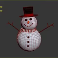 Children Create Adorable Snowman With Black Top Hat Striped Scarf And Stick Arms