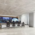 Command Control Room of Modern Monitoring Room 3d model