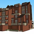 Traditional Red Brick Terraced Buildings With Multiple Units Windows And Gabled Roofs