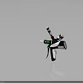 Black And White Tactical Weapon With Scope Green Indicator Light And Barcode Label 3d model