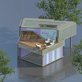 Modern Container Building With Terrace Chairs Free Wi-Fi And Green Trees
