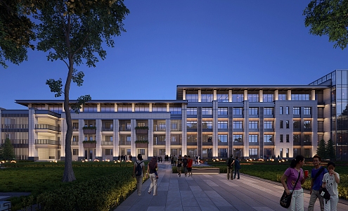 New Chinese School Building 3d model