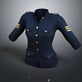Navy Blue Uniform Jacket With Gold Buttons Epaulets And Sleeve Stripes