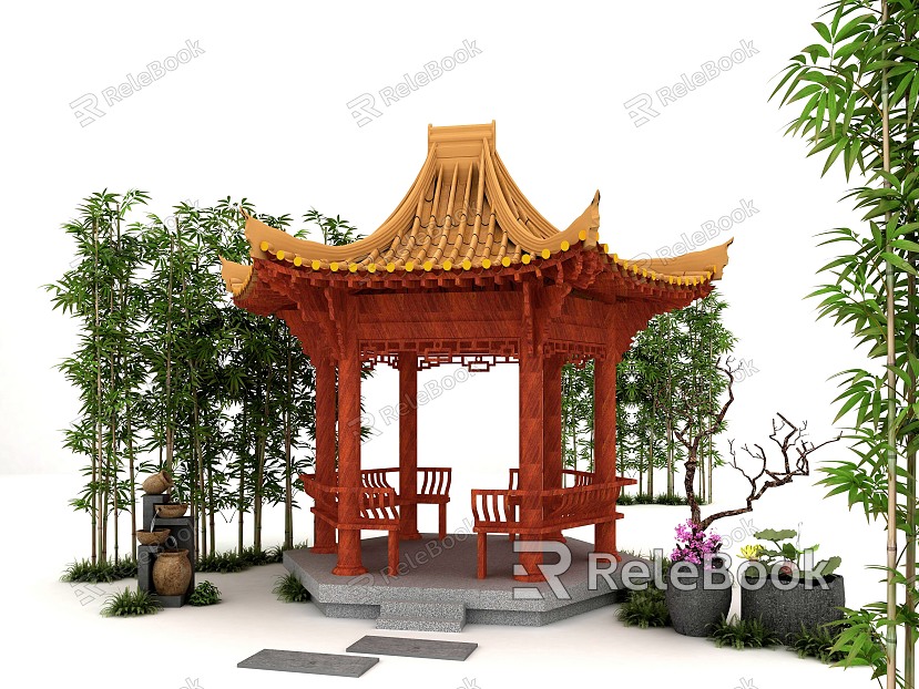 Chinese pavilion pavilion model