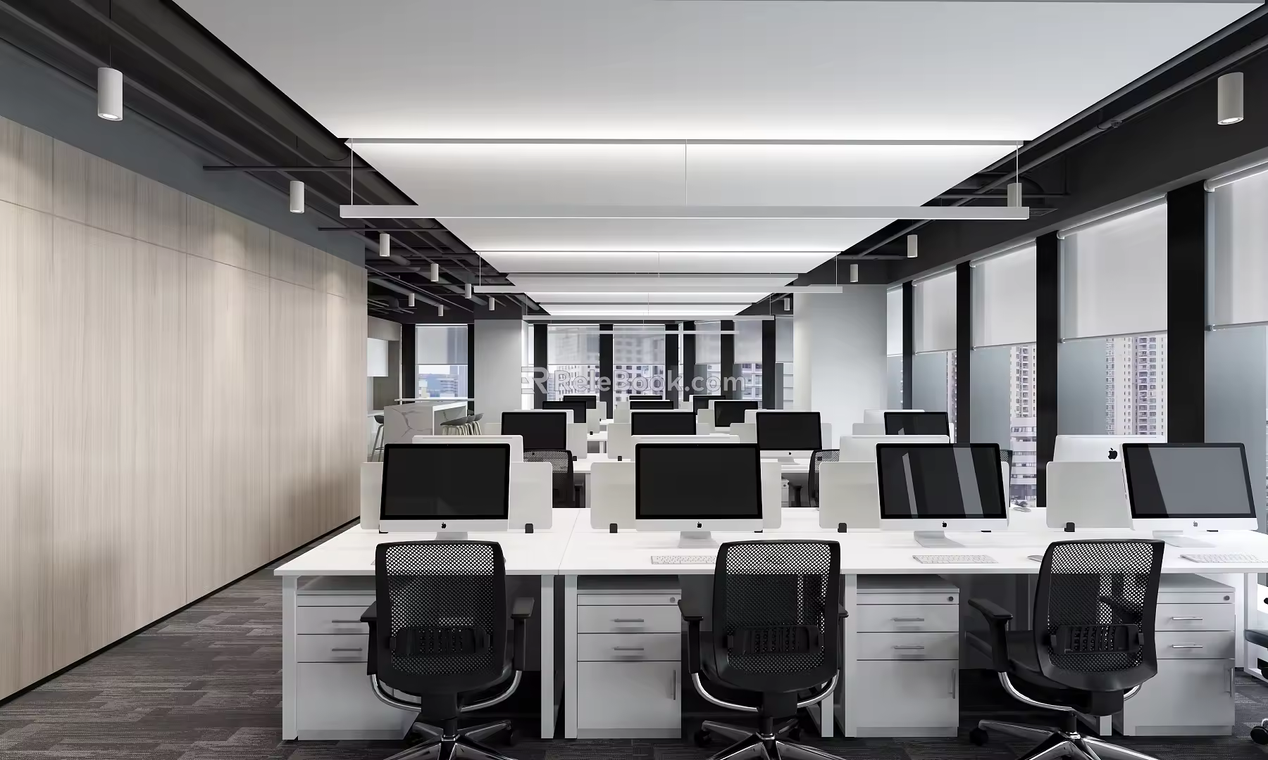 modern public office area open office area 3d model