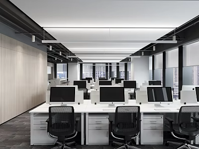 modern public office area open office area 3d model