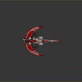Red And Silver Toy Spaceship Model With Detailed Design And Futuristic Features
