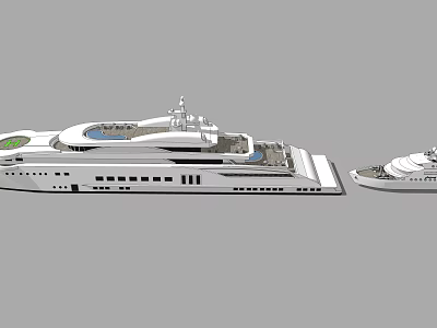 Luxury White Yachts With Sleek Modern Design 3d model