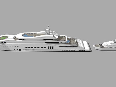 Modern Cruise Ship Yacht Luxury Yacht Ship Speedboat model