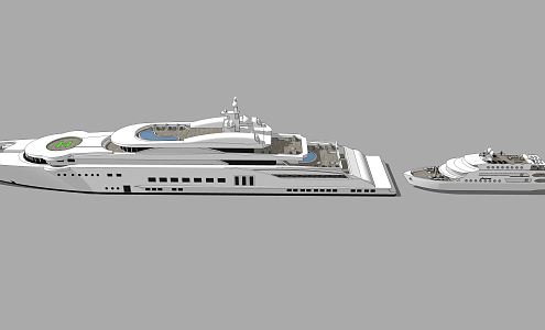 Modern Cruise Ship Yacht Luxury Yacht Ship Speedboat 3d model