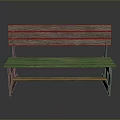 Rustic Wooden Bench With Solid Backrest And Smooth Seat Surface