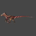 Realistic 3D Dinosaur Model With Colorful Feathers And Long Tail 3d model