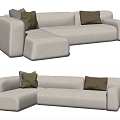 Modern corner sofa multiplayer sofa 3d model