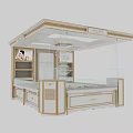 Luxury Retail Store With Glass Display Cases Golden Accents White Gold Theme And Elegant Interior