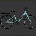 Light Blue Modern Bicycle With Black Seat Rear Rack And Sleek Design