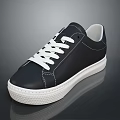 Black Leather Casual Shoes With White Laces And White Sole For Daily Wear