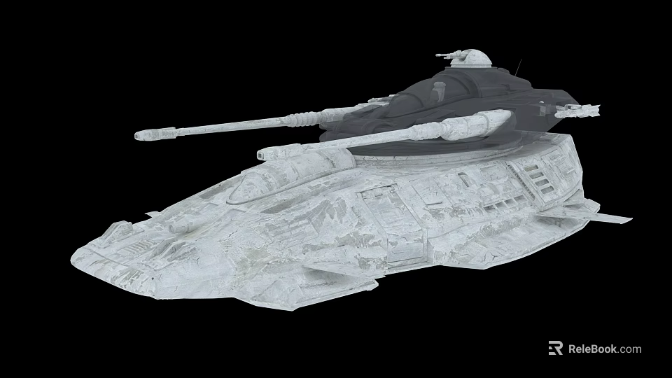Futuristic Warship Design With Armored Hull Main Cannon And Detailed Exterior Structure 3d model 