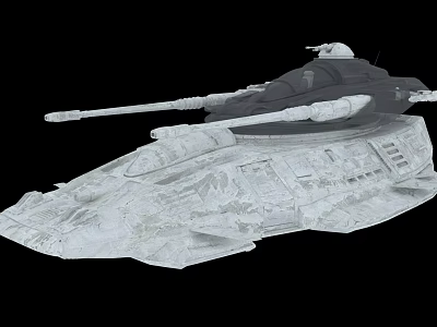 Futuristic Warship Design With Armored Hull Main Cannon And Detailed Exterior Structure 3d model