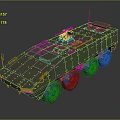 Six Wheeled Military Vehicle With Armored Structure And Mounted Machine Gun