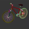 Red Bicycle With Black Seat Red Spokes Black Tires And Modern Design On Gray Background