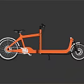 Orange Modern Two Seater Bicycle With Scooter Like Design And White Rims