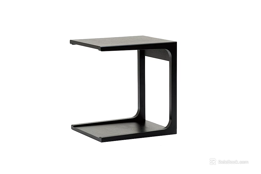 Modern Black Side Table With Two Tier Design And Simple Structure 3d model