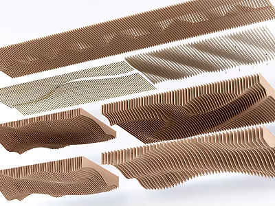 Modern Textured Ceiling Design With Wave Patterns And Layered Architectural Elements 3d model