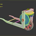 Colorful Hardware Tool Mechanism With Blue Gear Red Wheel And White Frame