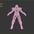 Golden And Black Armored Warrior Character In Sci Fi Standing Pose With Shiny Metallic Details