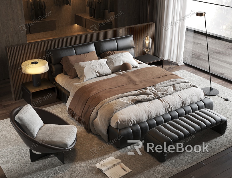 Modern Minotti double bed model