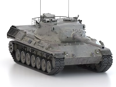 Military Armored Tank With Turret Cannon Tracks And Weathered Exterior Texture 3d model
