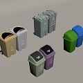 Modern trash can 3d model