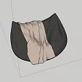 Modern Black Bean Bag Chair With Light Blanket On Wooden Floor And Light Walls
