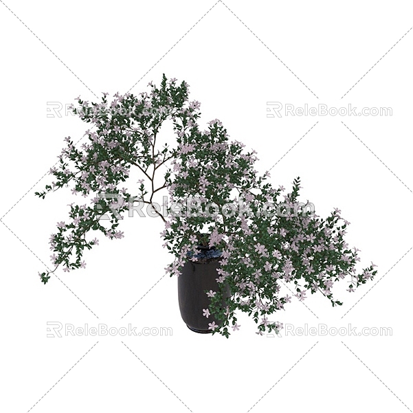 Modern potted green plants potted plants bonsai plant combination 3D model 168 3d model