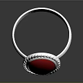 Silver Ring With Pink Oval Gemstone And Decorative Shiny Edge For Daily Use