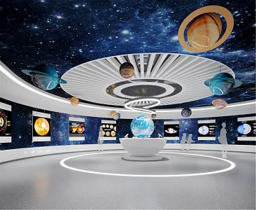 Modern Exhibition Hall Science Exhibition Hall Astronomy Exhibition Hall 3d model