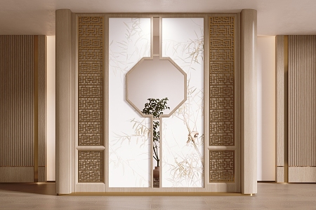 Entrance Partition Screen Aisle New Chinese Partition Entrance 3d model