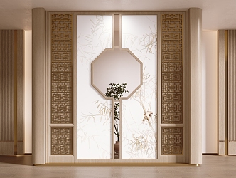 Entrance Partition Screen Aisle New Chinese Partition Entrance 3d model