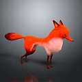 3D Designed Game Movie Character Orange Fox With Fluffy Tail Pink Chest In Standing Pose