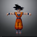 Anime Character 3D Model With Red Outfit Black Spiky Hair And Open Arms