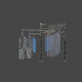 Heavy Duty Industrial Equipment With Metal Frame Structure Hanging Blue Cylinders