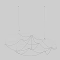 Modern Artistic Chandelier With Abstract Curved Metal Wire Design For Interior Decoration