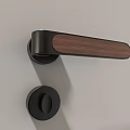 Black Metal and Wooden Door Handle with Sleek Design Installed on Light Colored Door
