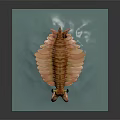 Strange Sea Creature With Orange Body Yellow Eyes And Finned Appendages On Ocean Floor