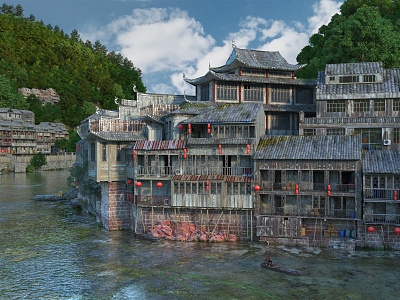 New Chinese Ancient City Architecture 3d model