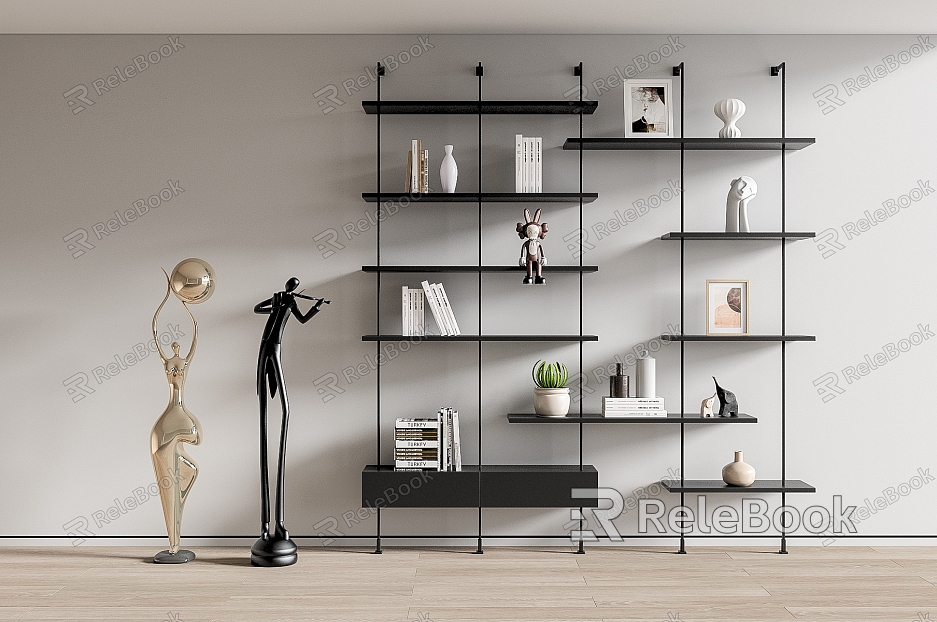 Modern Storage Rack Storage Rack Bookshelf Book Ornaments Jewelry Ornaments model