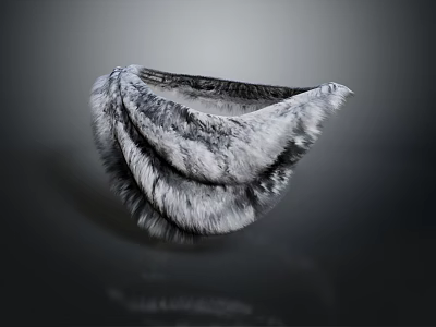 Soft Layered Gray And White Fur Scarf Warm Stylish Winter Fashion Accessory 3d model