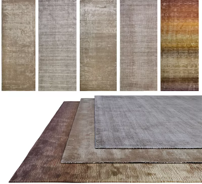 Modern Square Rugs With Various Earthy Tones Soft Texture For Living Room Decor 3d model