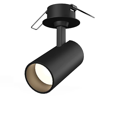 Black Modern Ceiling Mounted Downlight Spotlight With Cylindrical Body For Indoor Lighting 3d model